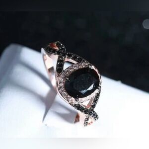 Cubic Zirconia Black Onyx Ring size 7
